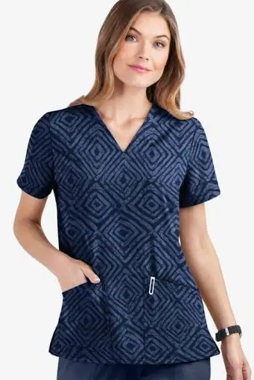 Blusa Antifluido Stretch Rombo- Color Azúl Marino